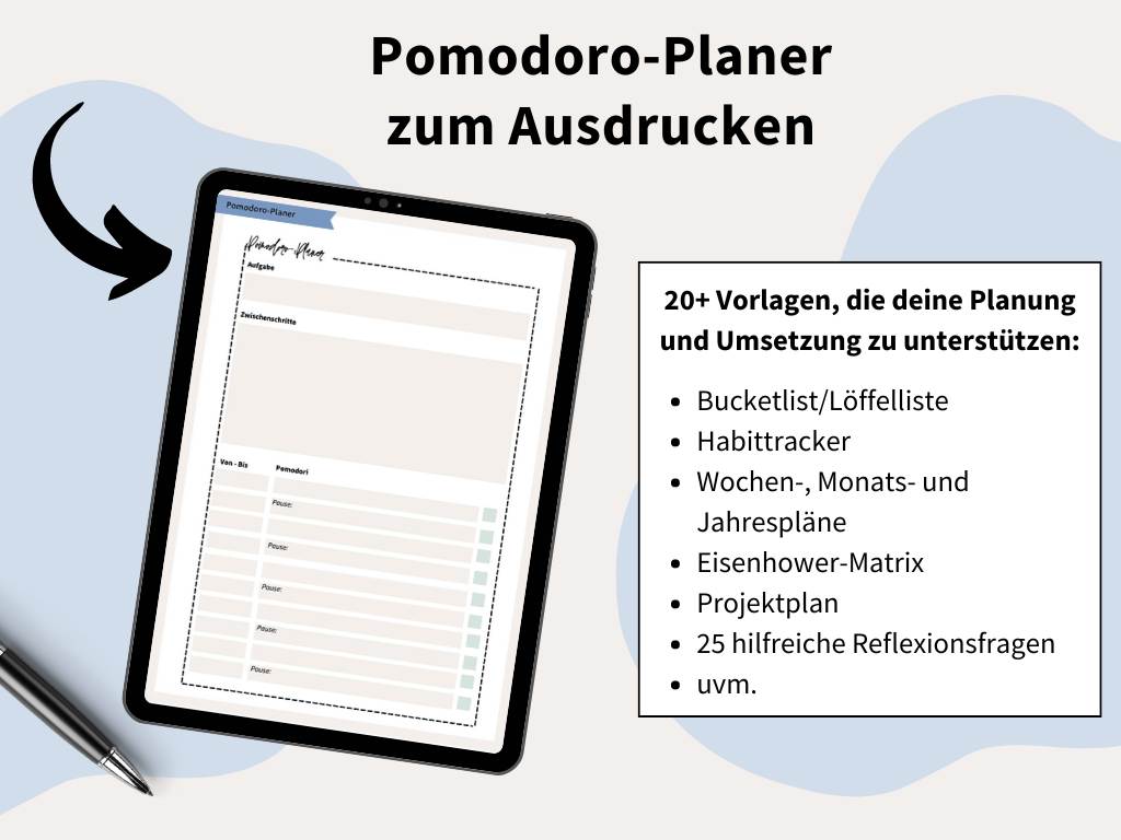 Pomodoro-Planer zum Ausdrucken